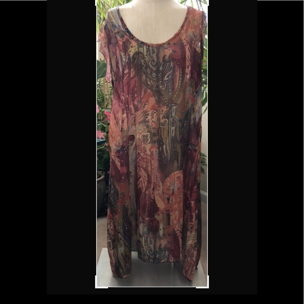 Martine Samoun Creation Silky Dress Tunic Overlay